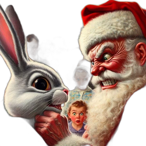 photorealistic, concept art, stunned, santa transparent PNG cut-out