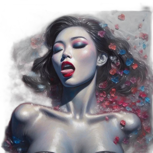 face, photorealistic, oil painting, fantasy art transparent PNG cut-out