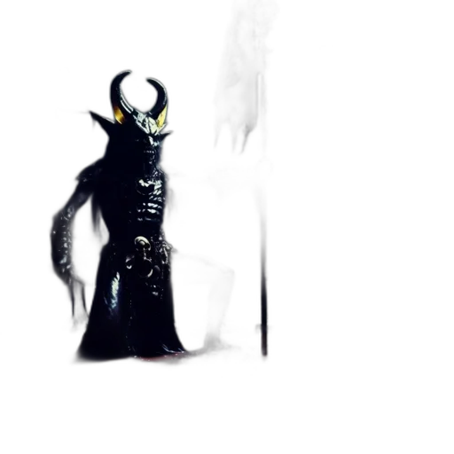 creature, dragon, mask, staff transparent PNG cut-out