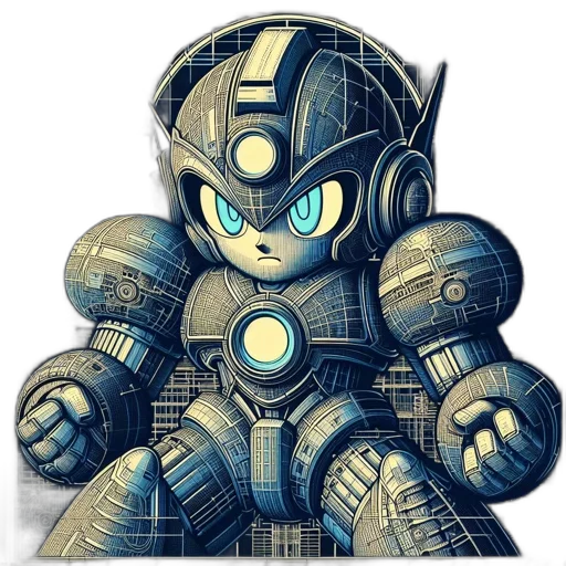 robot, concept art, pixel art, comic book art transparent PNG cut-out