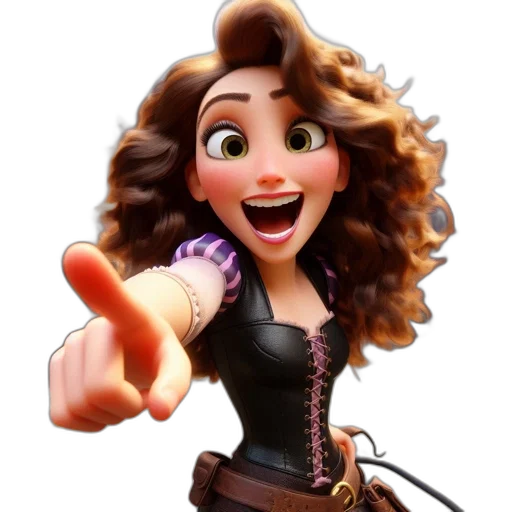 staff, hair, cartoon, 3d render transparent PNG cut-out