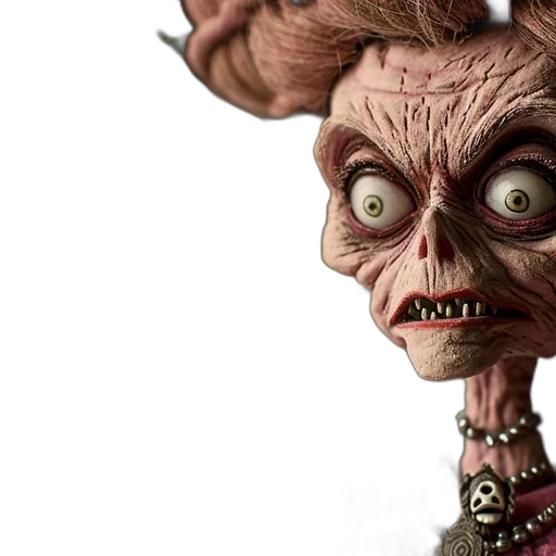 creature, face, staff, 3d render transparent PNG cut-out