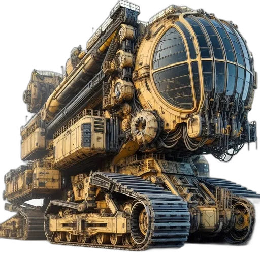 robot, weapon, car, building transparent PNG cut-out