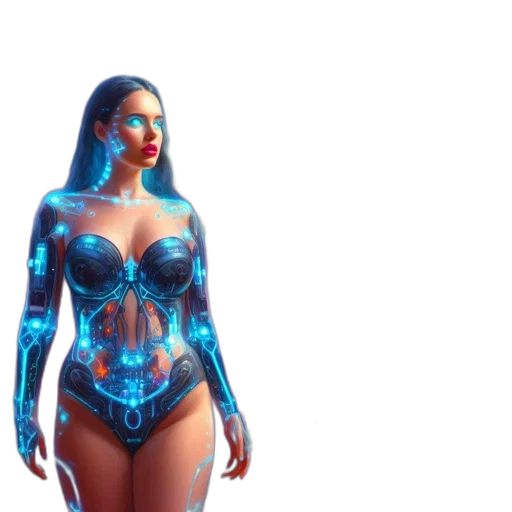 robot, concept art, cyberpunk, 3d render transparent PNG cut-out