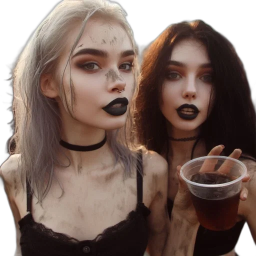 hair, jewelry, face, mask transparent PNG cut-out