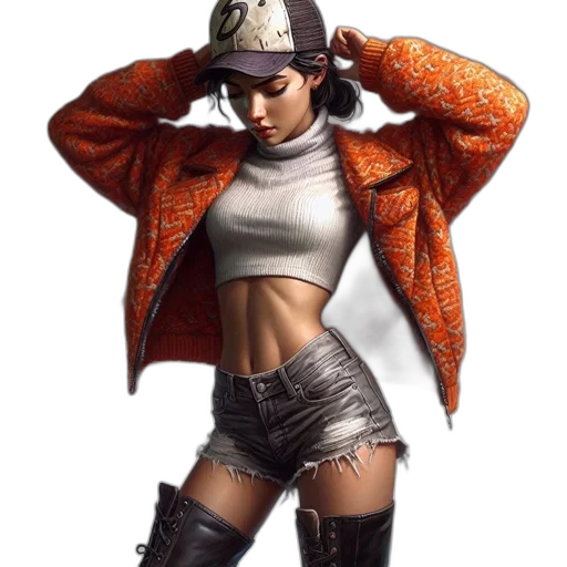 jacket, hat, weapon, concept art transparent PNG cut-out