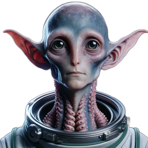 face, creature, staff, robot transparent PNG cut-out