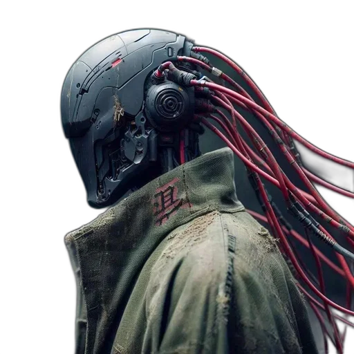 jacket, mask, hair, creature transparent PNG cut-out