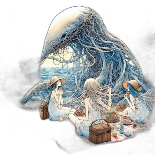 dragon, hair, dress, creature transparent PNG cut-out