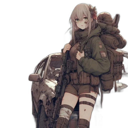 jacket, weapon, car, robot transparent PNG cut-out
