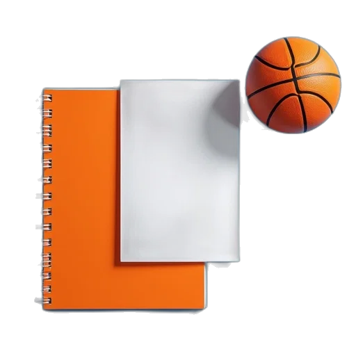 3d render, blue, orange, basketball transparent PNG cut-out