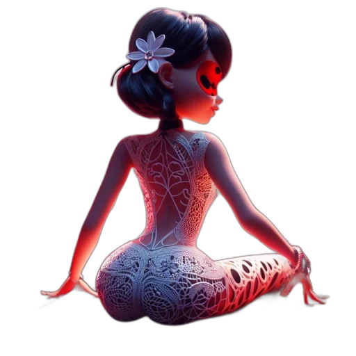 dress, robot, concept art, 3d render transparent PNG cut-out