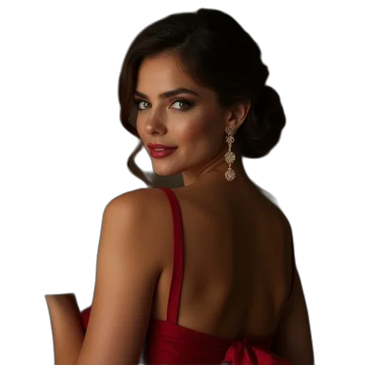dress, jewelry, face, crown transparent PNG cut-out