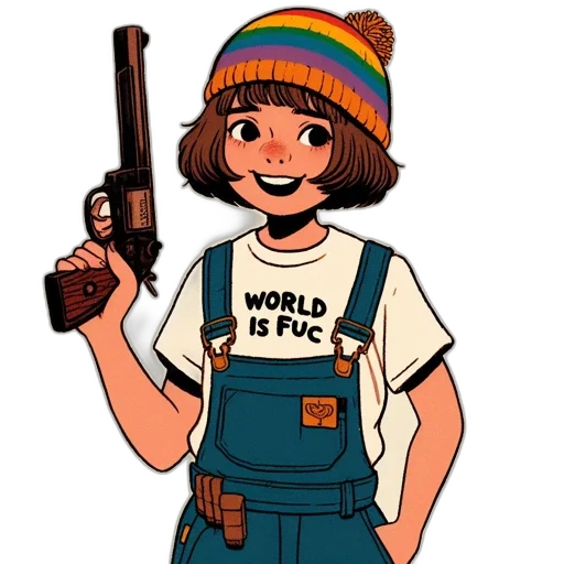 weapon, staff, hat, jacket transparent PNG cut-out