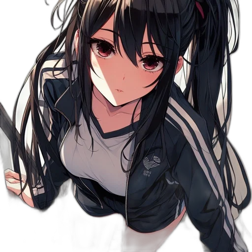jacket, staff, weapon, hair transparent PNG cut-out