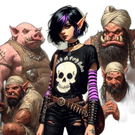 fantasy art, concept art, comic book art, cyberpunk transparent PNG cut-out