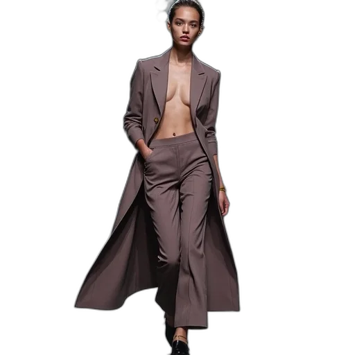 jacket, earth tones, dark, model transparent PNG cut-out