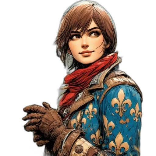 face, jacket, staff, weapon transparent PNG cut-out