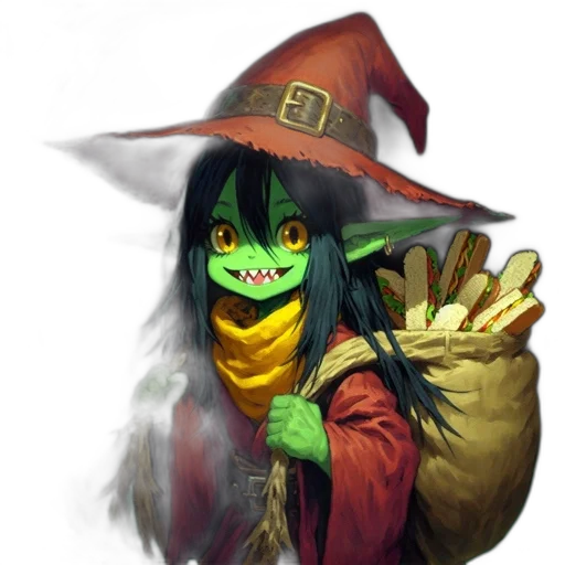 hat, mask, staff, dragon transparent PNG cut-out