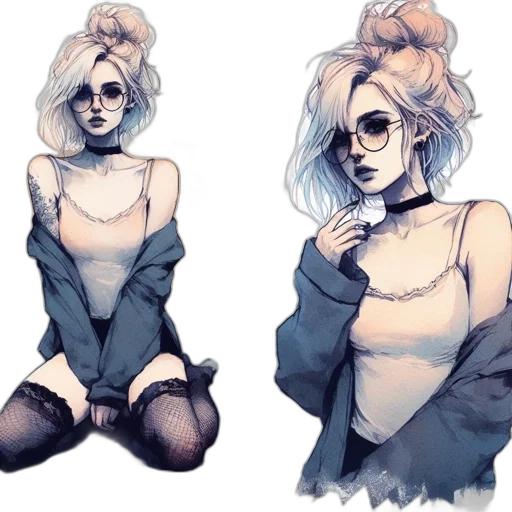 jacket, mask, dress, hair transparent PNG cut-out