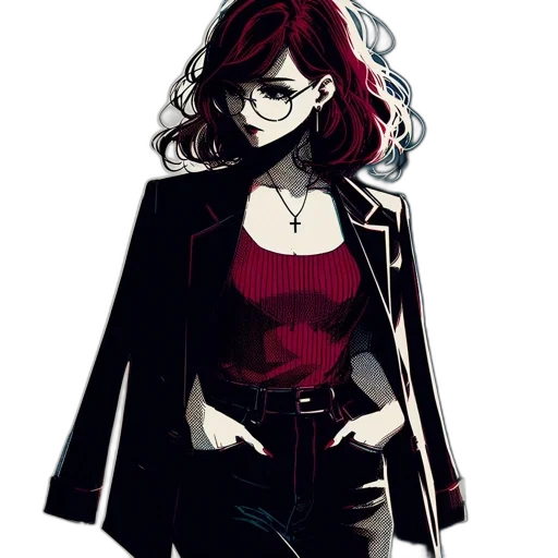 jacket, dress, staff, weapon transparent PNG cut-out
