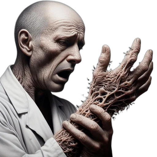 creature, face, mask, 3d render transparent PNG cut-out
