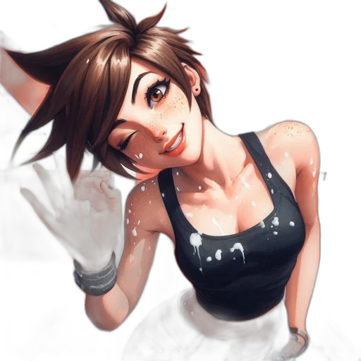 dress, staff, face, weapon transparent PNG cut-out