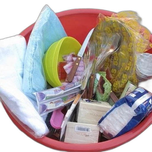 red, bucket, filled, various transparent PNG cut-out