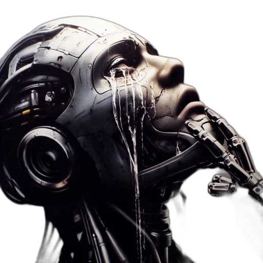 robot, mask, face, cyberpunk transparent PNG cut-out