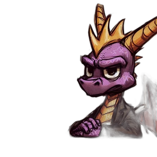 dragon, creature, staff, mask transparent PNG cut-out