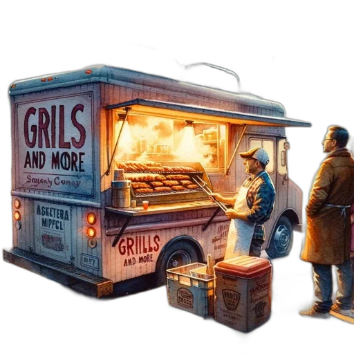 food, car, concept art, 3d render transparent PNG cut-out