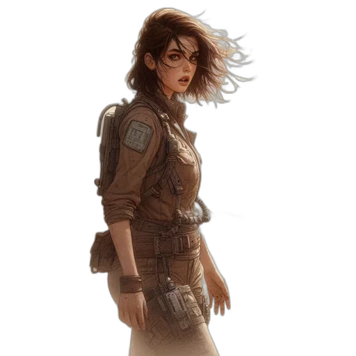 jacket, staff, weapon, concept art transparent PNG cut-out