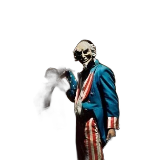 mask, jacket, staff, creature transparent PNG cut-out