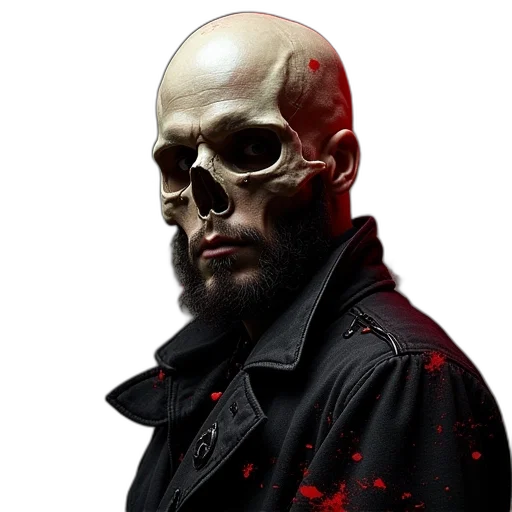 jacket, mask, face, staff transparent PNG cut-out