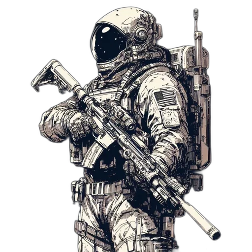 weapon, jacket, robot, staff transparent PNG cut-out