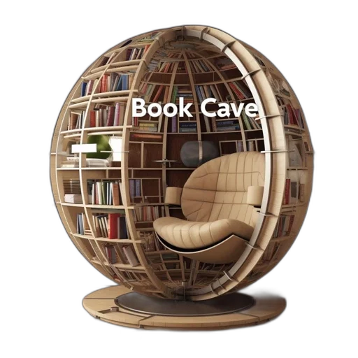 furniture, spherical, bookshelf, labeled transparent PNG cut-out