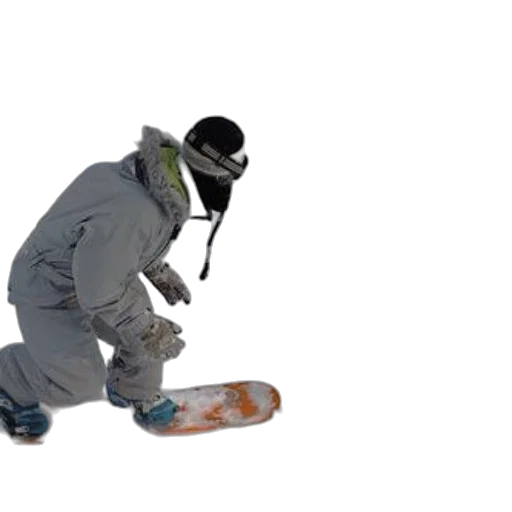 3d render, snow, snowboarder, gray transparent PNG cut-out