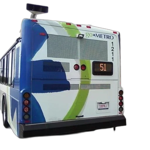 3d render, blue, white, bus transparent PNG cut-out