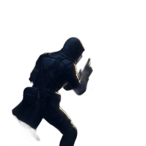 jacket, mask, weapon, robot transparent PNG cut-out