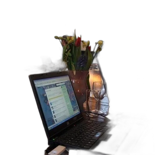 staff, laptop, blue, screen transparent PNG cut-out