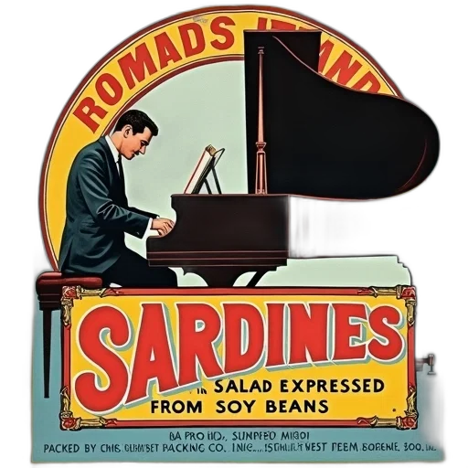 food, vintage-style, label, featuring transparent PNG cut-out