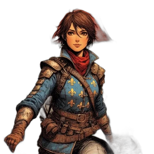 jacket, staff, sword, fantasy art transparent PNG cut-out