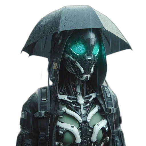 jacket, robot, umbrella, mask transparent PNG cut-out