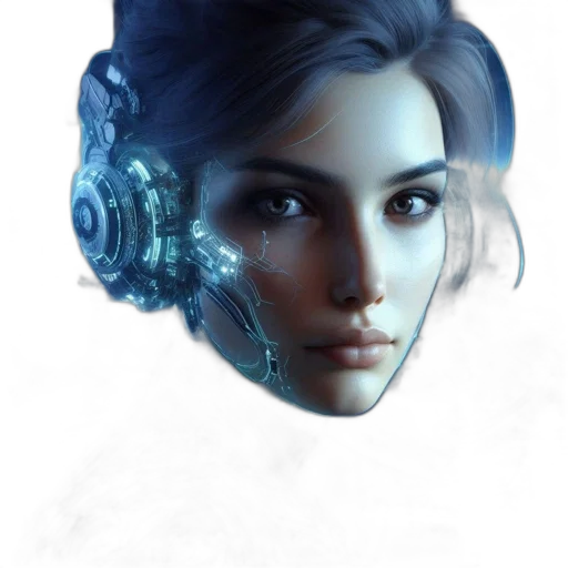 robot, face, mask, crown transparent PNG cut-out