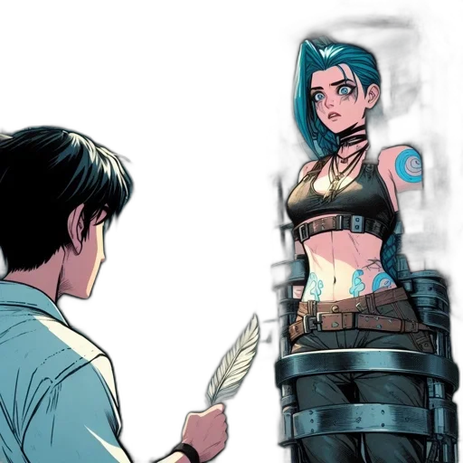 comic book art, concept art, cyberpunk, underwater transparent PNG cut-out