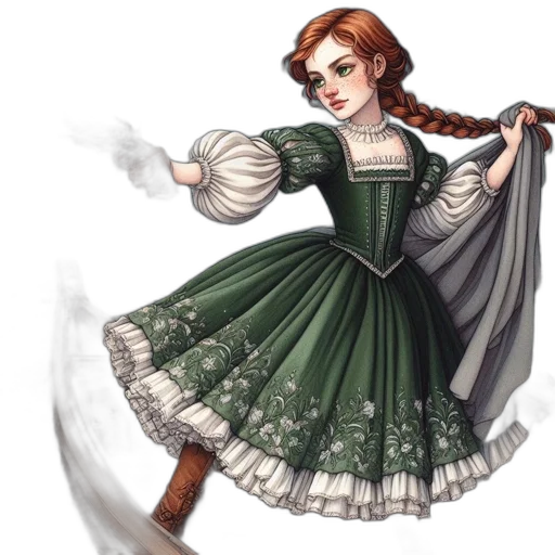dress, staff, fantasy art, concept art transparent PNG cut-out