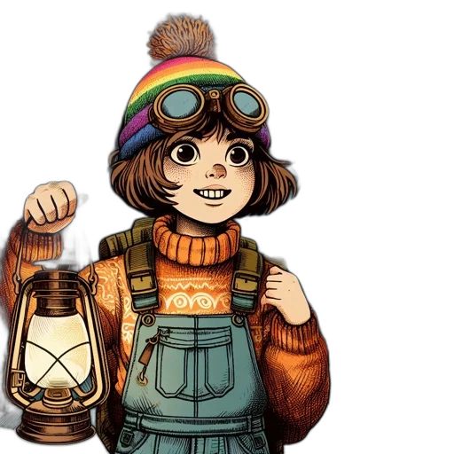hat, jacket, staff, mask transparent PNG cut-out