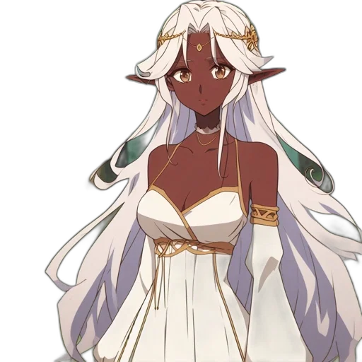 dress, staff, concept art, anime transparent PNG cut-out