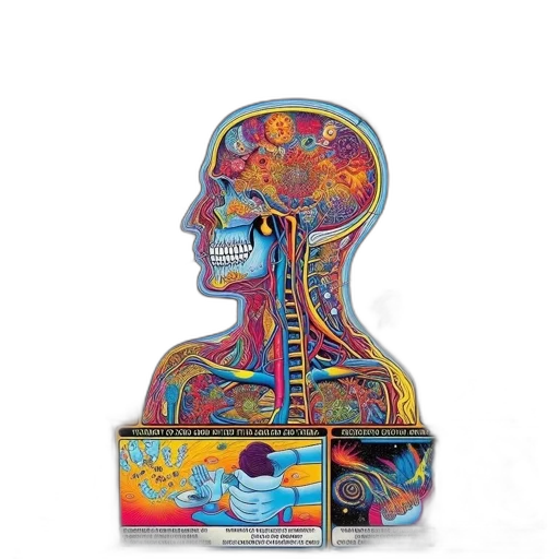 psychedelic, illustration, depicts, human transparent PNG cut-out