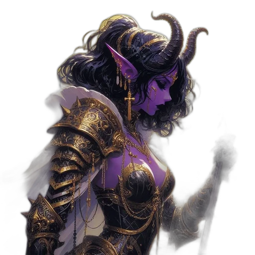 dragon, staff, sword, dress transparent PNG cut-out